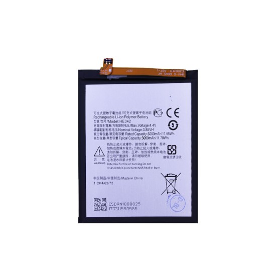 Batería HE342 para Nokia 5,1 Plus/6,1 Plus/7,1/X6 3060mAh Batería HE342 para Nokia 5,1 Plus/6,1 Plus/7,1/X6 3060mAh
